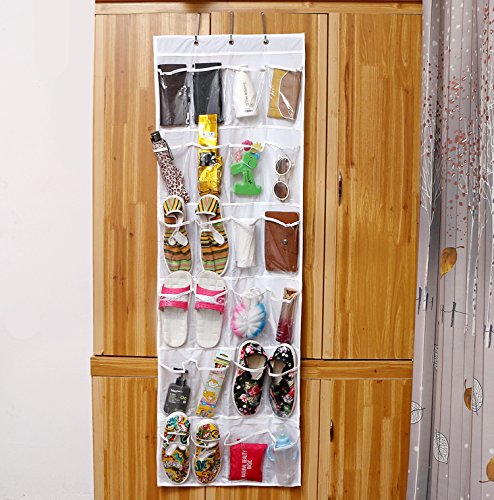 RayLineDo® 2X Over The Door Hanging Organizer - 24 Pockets for Kids Toys, Shoes, Jewelry & Slippers Storage | Space Saving Closet Organizer for Bedroom, Nursery & Dorm Room
