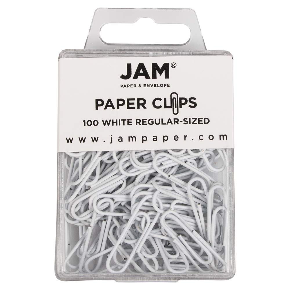 JAM PAPER Office Starter Kit - White - Stapler, Tape Dispenser, Paper Clips & Binder Clips - 4 Piece Set for Home Office, School & Workplace Organization