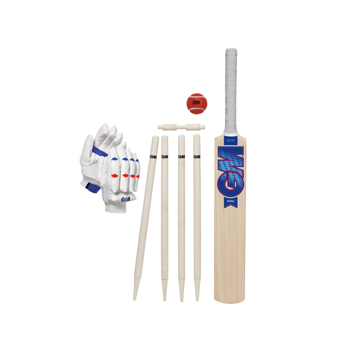 Gunn & Moore Mana Cricket Bat Set - Premium English Willow Cricket Equipment for Professional & Amateur Players - Perfect for Matches, Training & Backyard Practice