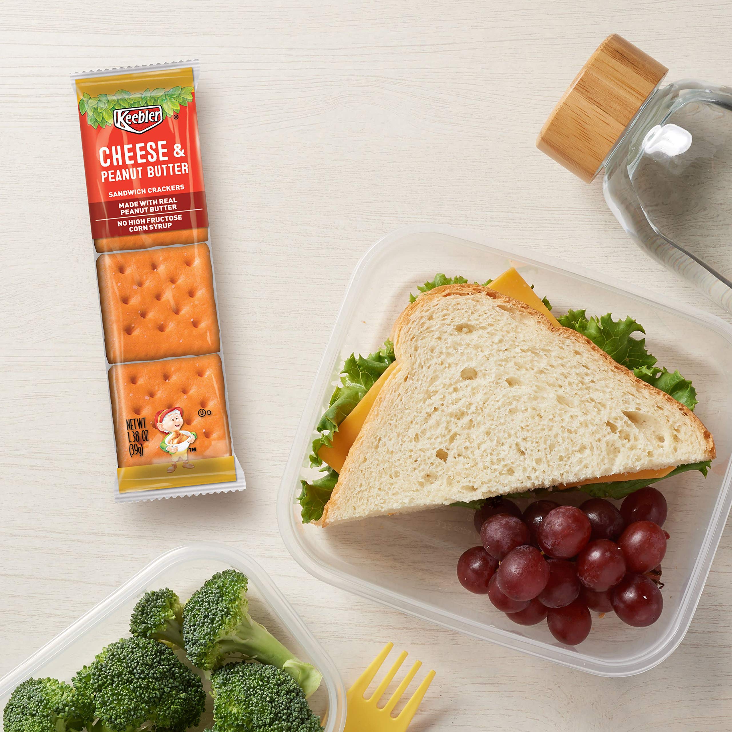 Kellogg's Bulk Snack Box - 40 Bags Cheez-It White Cheddar Cheese Crackers & 45 Bags Keebler Sandwich Crackers Variety Pack | Perfect for Office Snacks, School Lunches, and Party Platters