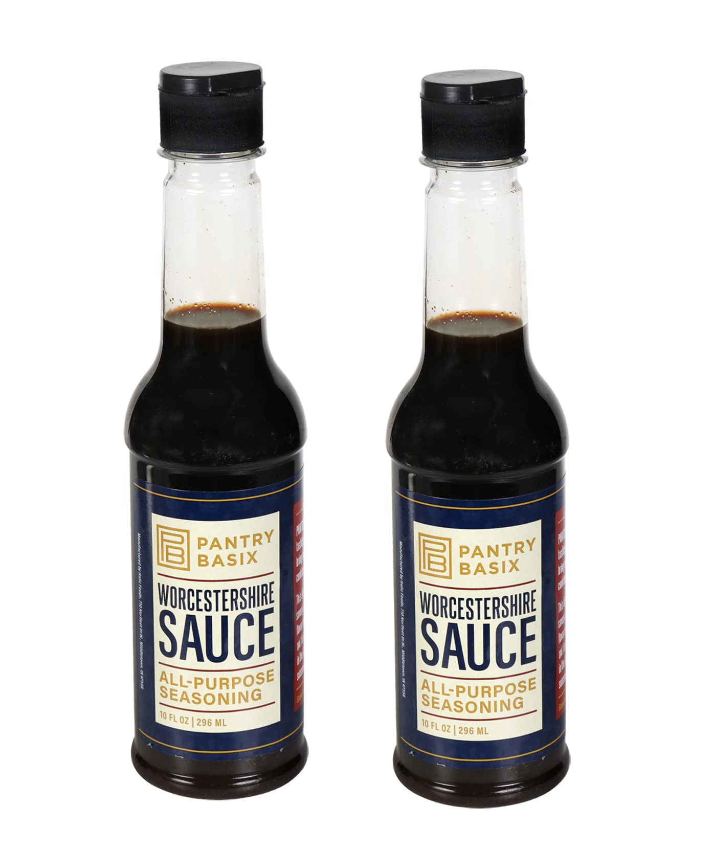 Premium Worcestershire Sauce - All Purpose Seasoning for Cooking & Grilling - 2 Bottles (10 fl.oz/296mL Each) by Pantry Basix - Perfect for Steaks, Burgers, Marinades & Cocktails