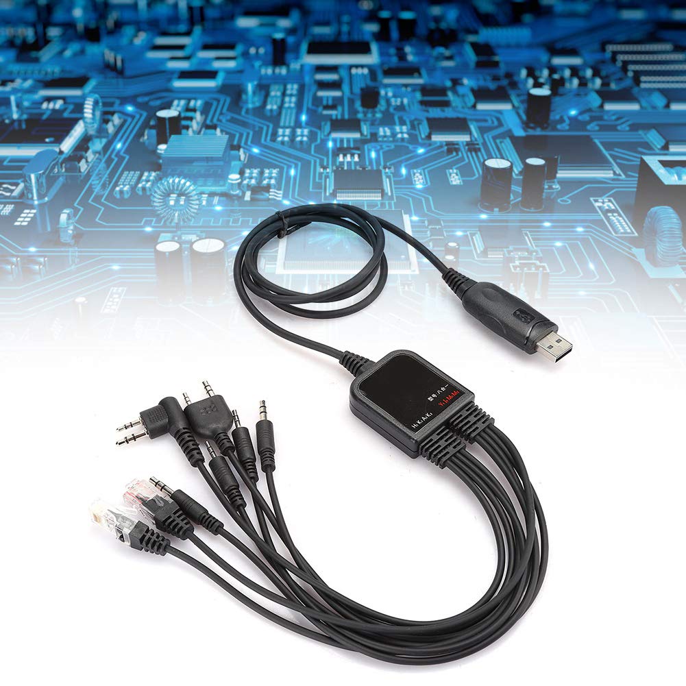 UBERSWEET® 8-in-1 USB Radio Programming Cable for Motorola, QuanSheng, TYT, and KENWOOD Two-Way Radios - Perfect for Firmware Updates, Channel Programming, and Radio Maintenance
