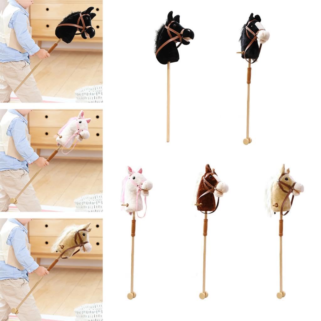 Realistic Sound Stick Horse Riding Toy for Kids - Black Hobby Horse with Neighing Sounds | Perfect for Pretend Play, Outdoor Fun, and Birthday Gifts for Boys & Girls