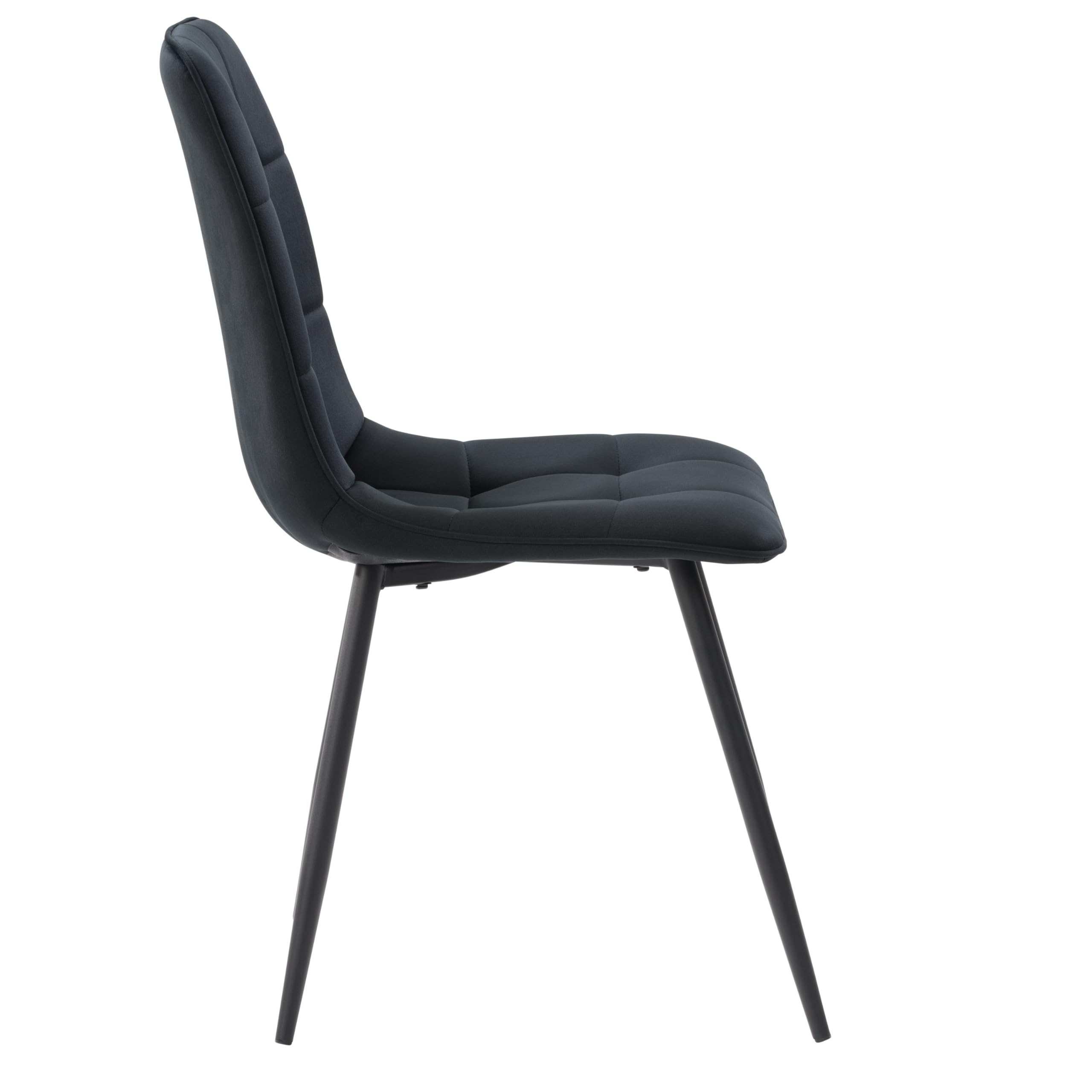 CorLiving Nash Black Velvet Upholstered Dining Chairs with Sturdy Metal Legs - Set of 2 Modern Kitchen Chairs for Dining Room, Restaurant & Home Decor