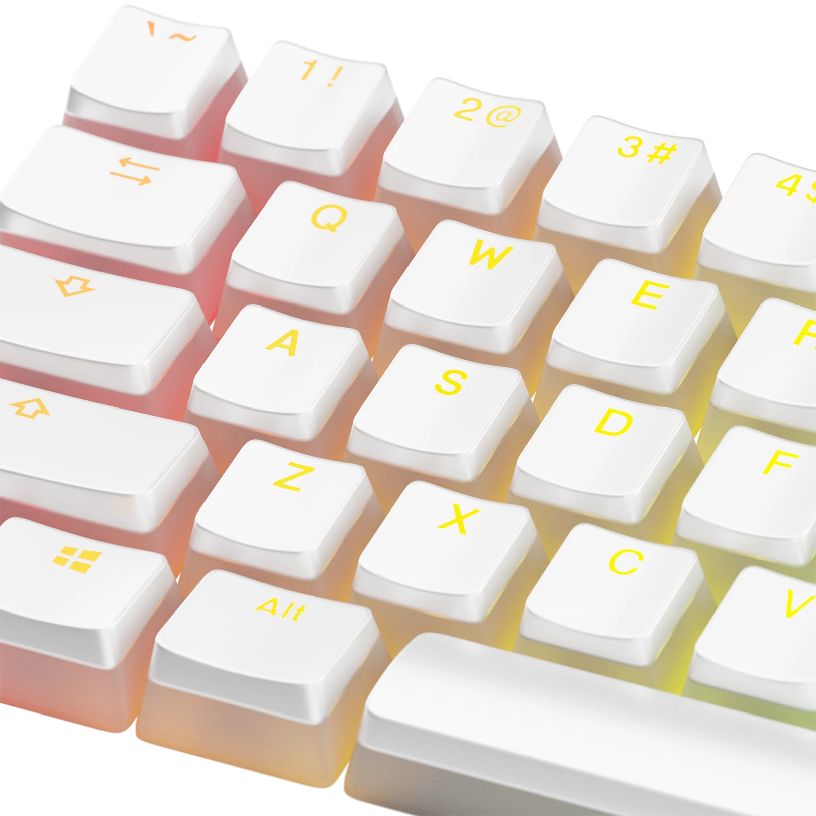 Aura V3 White Keycaps for Mechanical Keyboards - Premium PBT Keycap Set with Shine-Through Design for Gaming & Typing (US Layout) - Perfect for PC, Mac, and Office Workstations