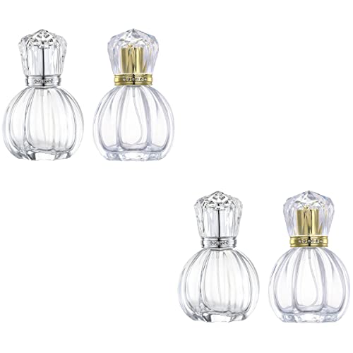 FOMIYES 4 Pack Glass Pumpkin Shaped Spray Bottles - 50ml Refillable Travel Bottles for Hair Mist, Makeup, Essential Oils | Reusable for Indoor, Outdoor, Gym, Travel & Home Use