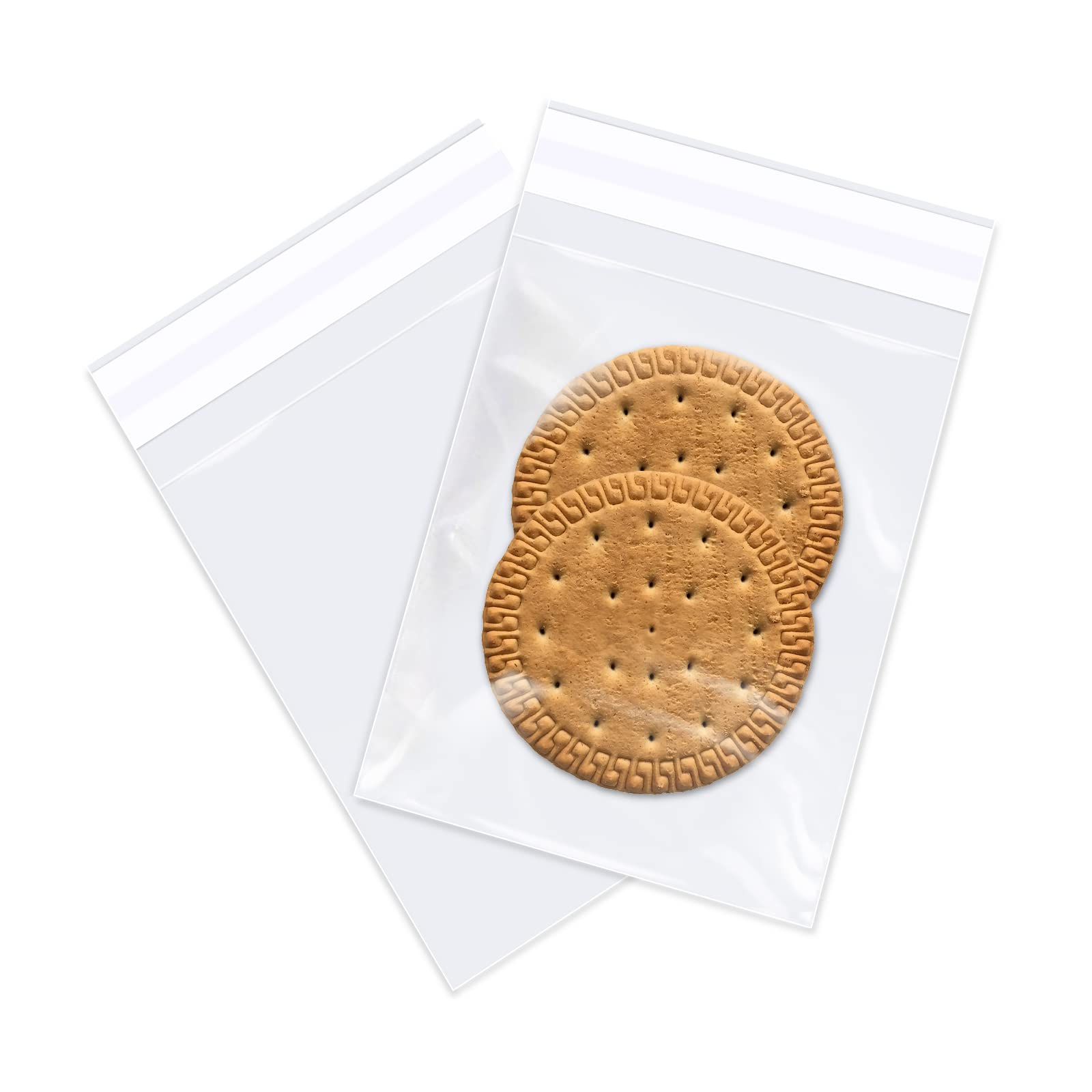 100 Pack 3x5 Inch Clear Self-Sealing Cellophane Bags - Small Plastic Poly Bags for Photos, Jewelry, Baking, Treats & Candy - Perfect for Party Favors, Wedding Gifts & Small Business Packaging