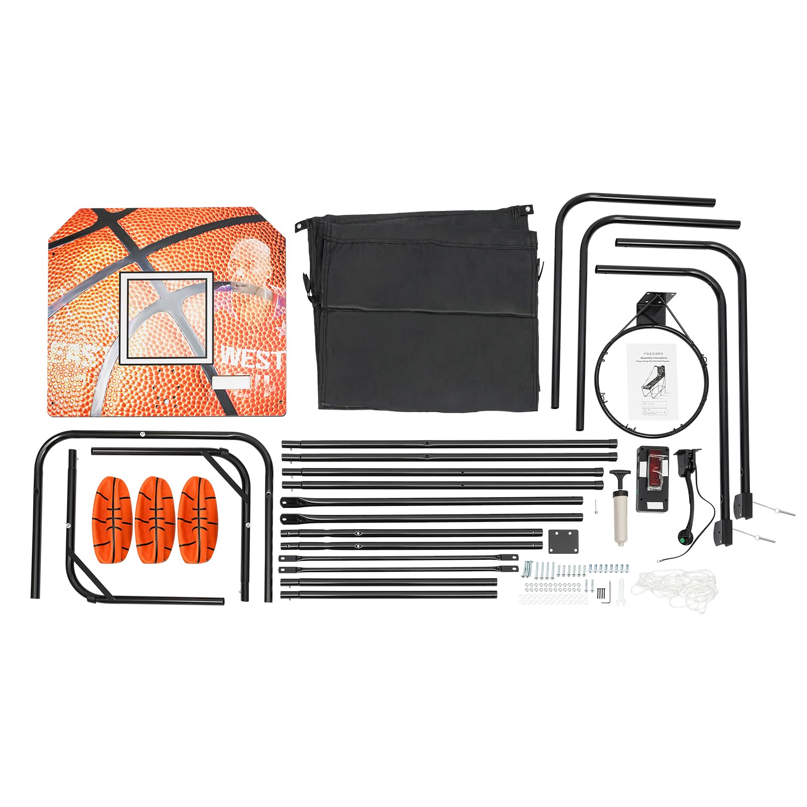 Electronic Indoor Arcade Basketball Game with LED Scoreboard - Single Hoop Basketball Set for Adults & Kids - Includes 3 Balls - Perfect for Home Entertainment, Game Rooms & Family Fun