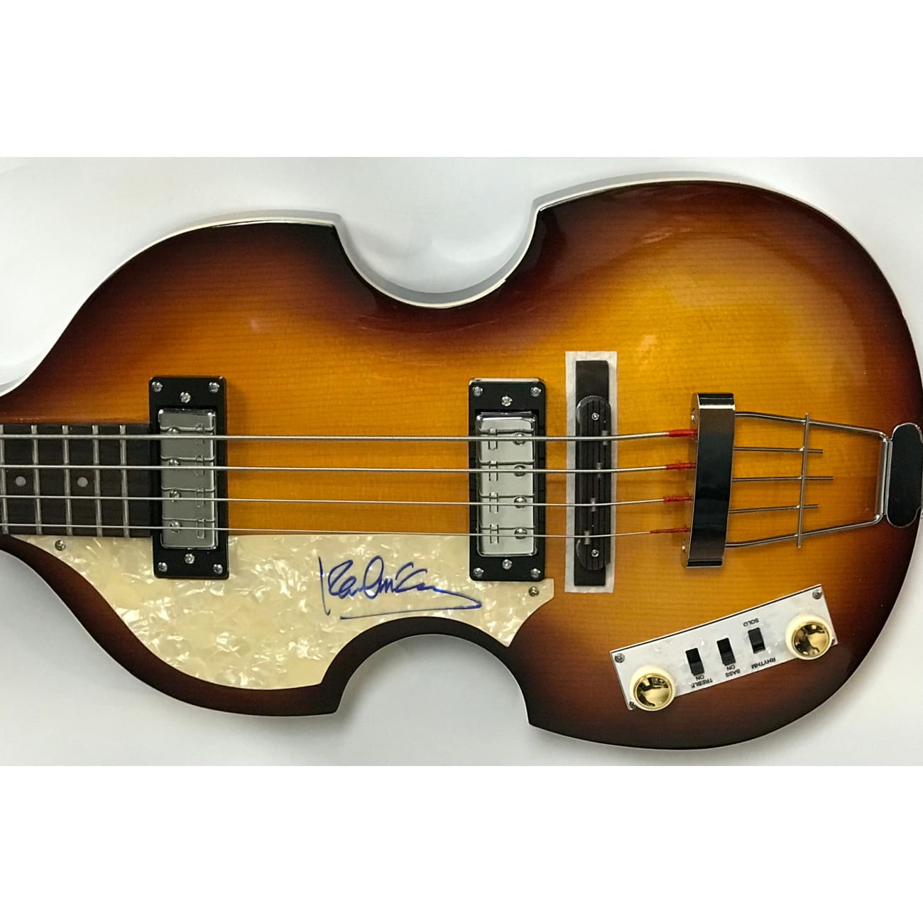 Authentic Beatles Hofner Bass Guitar Signed by Paul McCartney with Caiazzo & BAS Certificates - Rare Collectible for Music Memorabilia Enthusiasts & Beatles Fans - Perfect for Display, Investment, and Special Gifts