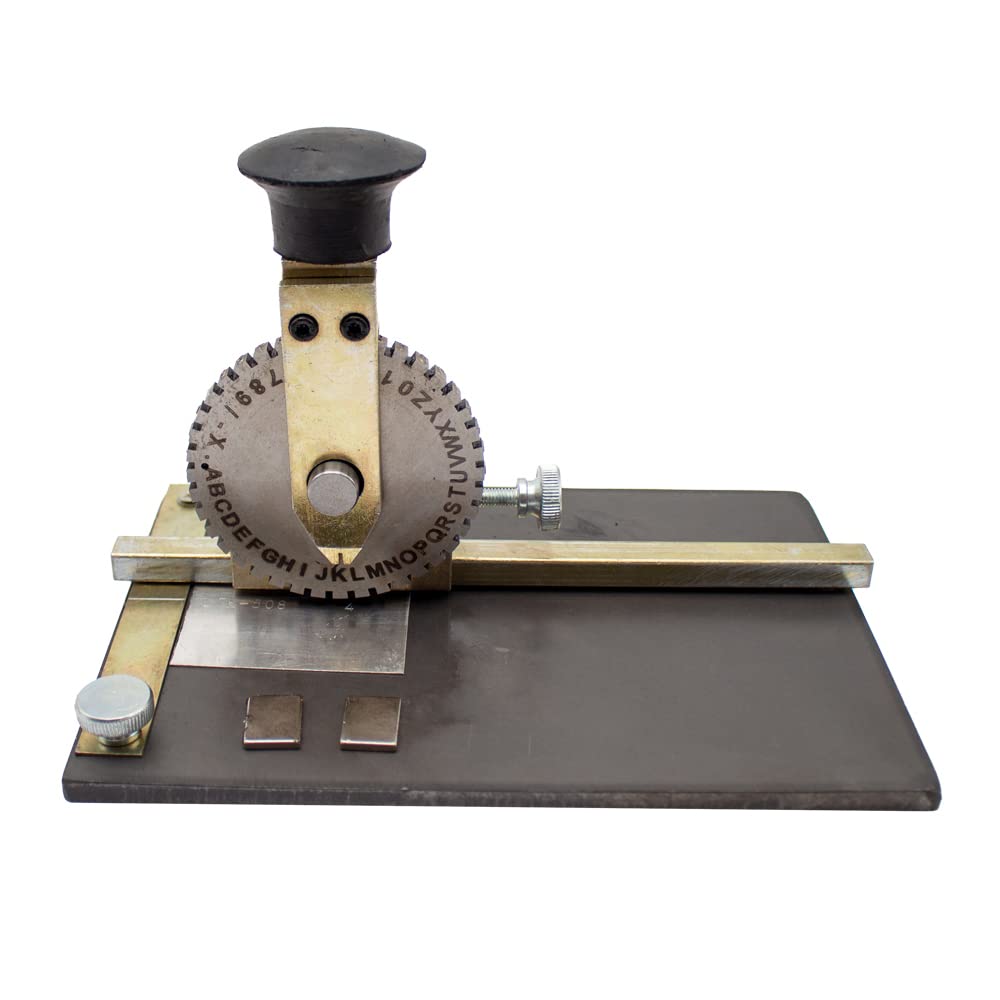 Manual Metal Stamping Machine for Dog Tags - 3mm Letter Printing Embosser & Debossing Tool for DIY Jewelry, Military ID Tags, and Personalized Metal Crafts