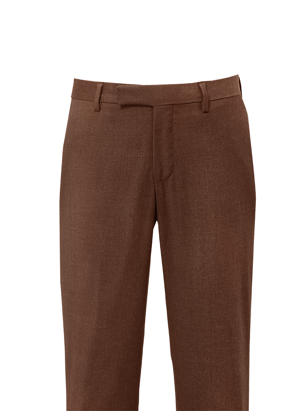 Premium Wool Gabardine Flat Front Dress Pants for Men - Classic Brown Office & Business Casual Trousers - Perfect for Work, Weddings & Formal Events