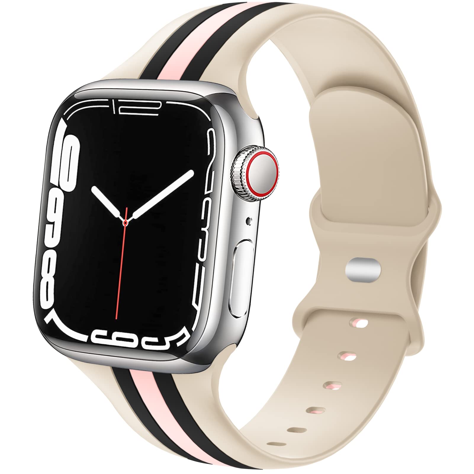 Premium Sport Bands for Apple Watch - Compatible with 38mm 40mm 41mm 42mm 44mm 45mm 49mm (Series 1/2/3/4/5/6/7/8/SE/Ultra) - Soft Breathable Silicone Replacement Strap for Men & Women - Perfect for Workouts, Running & Everyday Wear