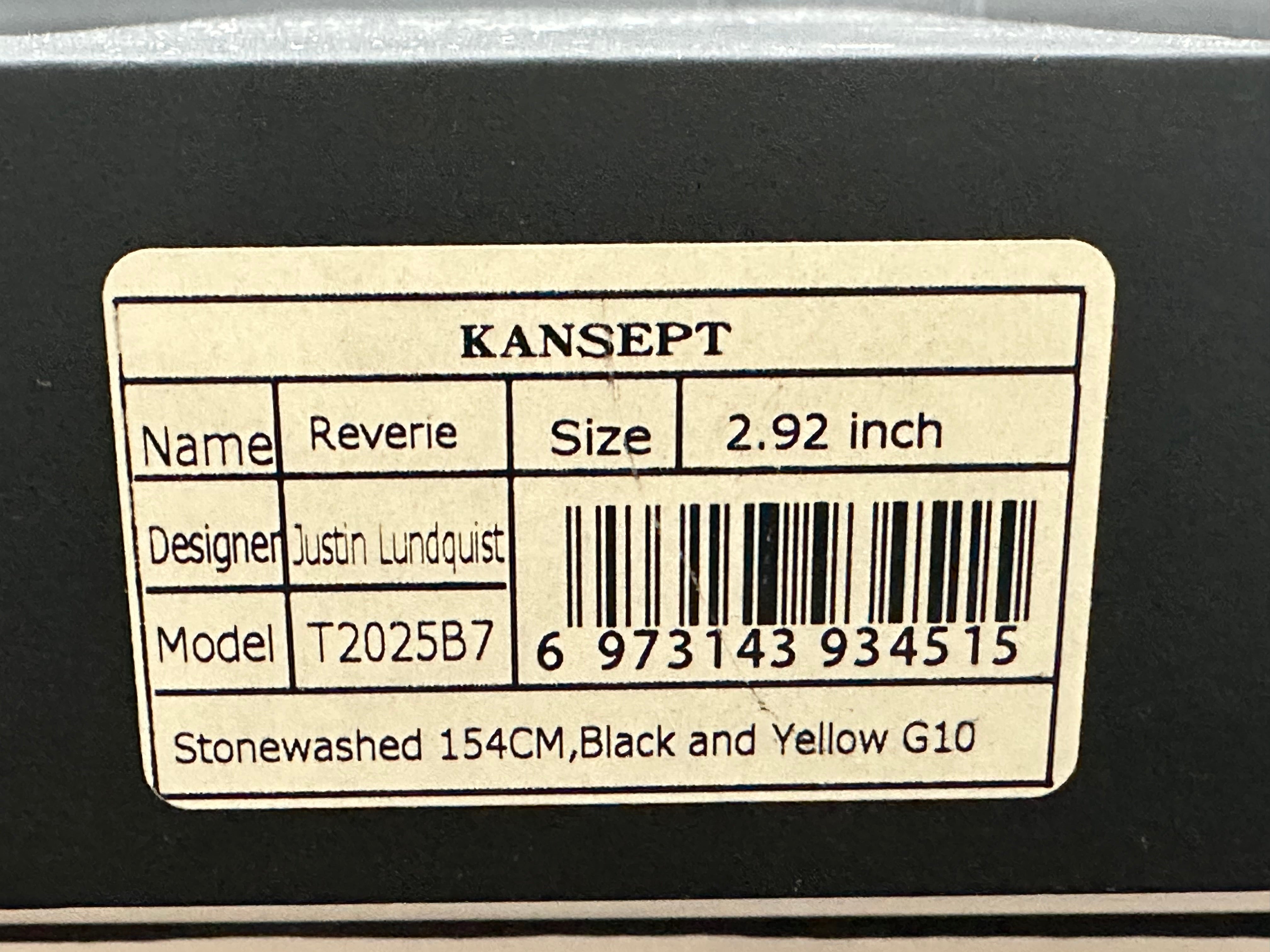 KANSEPT REVERIE Front Flipper Knife - Black & Yellow G10 Handle - EDC Pocket Knife for Outdoor, Camping, and Everyday Carry