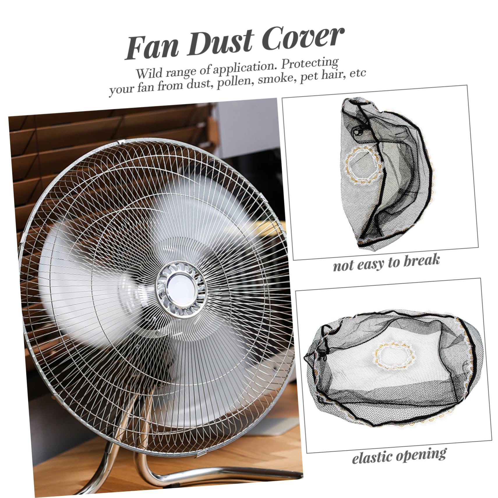 KICHOUSE Lightweight Electric Fan Cover - Breathable Mesh Fan Guard, Baby-Safe & Washable Fan Protector for Home, Nursery, and Office Use