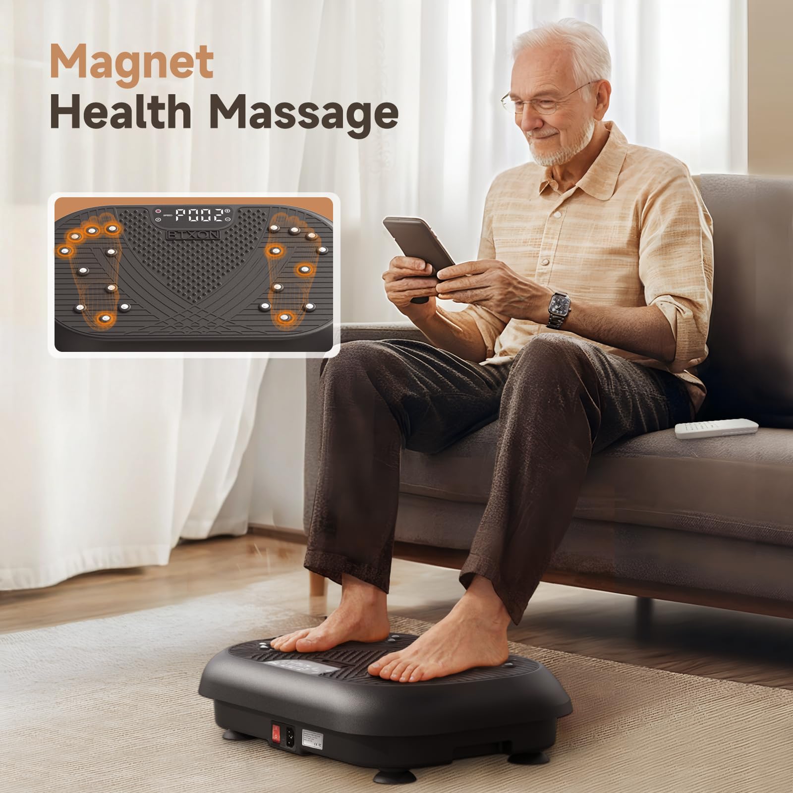 Vibration Plate Exercise Machine for Home Gym - Full Body Workout Equipment for Women & Men | Power Shaping, Lymphatic Drainage & Fitness Training | Compact Vibrating Platform for Weight Loss & Muscle Toning | Perfect for Small Spaces & Home Workouts