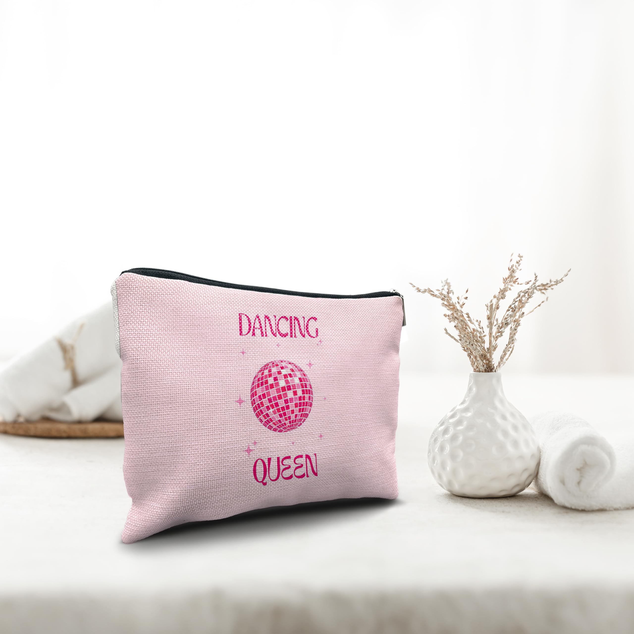 Trendy Hot Pink Disco Ball Makeup Bag - Perfect Dance Gifts for Women, Dancer Makeup Pouch, Glittery Cosmetic Case for Parties & Performances