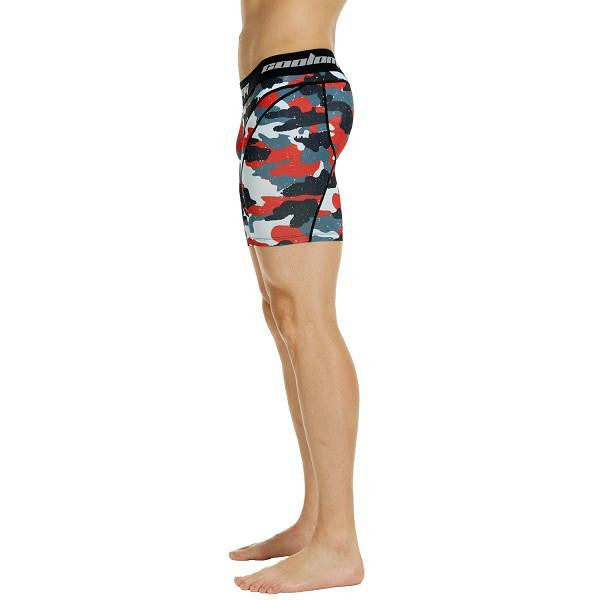 Men's Red Camo Training Shorts - Lightweight Quick-Dry Gym Workout Shorts for Running, Basketball & Outdoor Sports