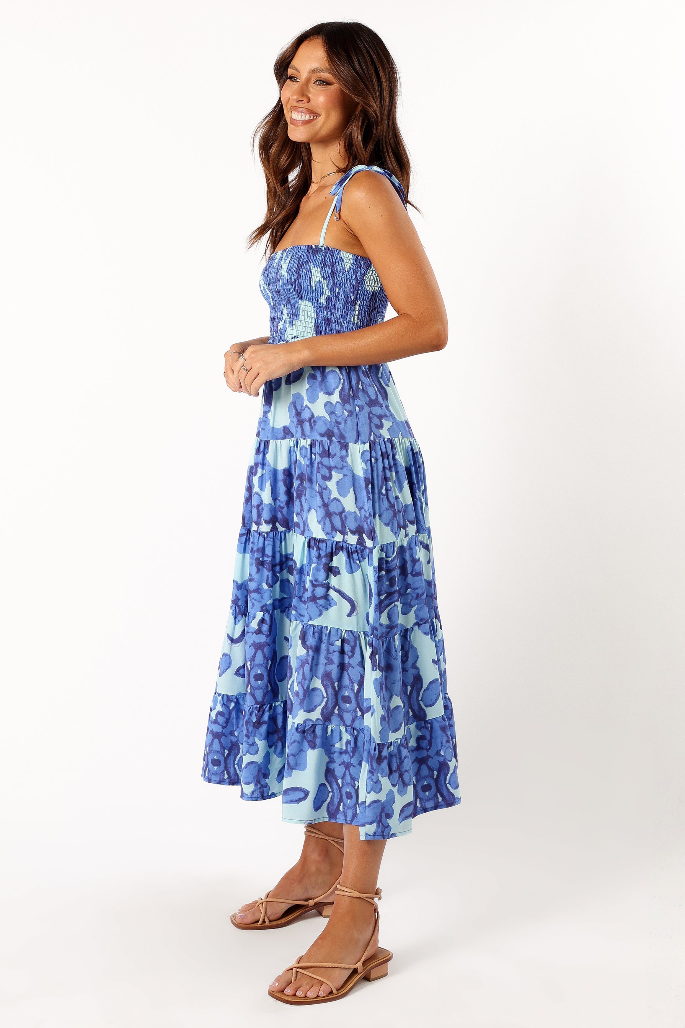 Amarie Midi Dress - Flowy Blue Summer Dress for Women | Perfect for Beach Vacations, Date Nights & Casual Outings