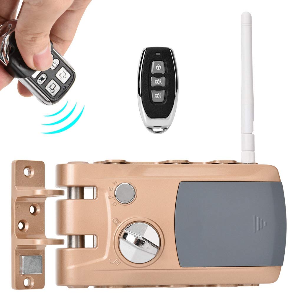 Smart Keyless Door Lock - 4 Remote Controllers & 4 Unlocking Modes | Easy Installation Home Security Lock for House, Office, Hotel & Dormitory | High Security & Modern Design | Perfect for Front Doors, Rental Properties & Vacation Homes