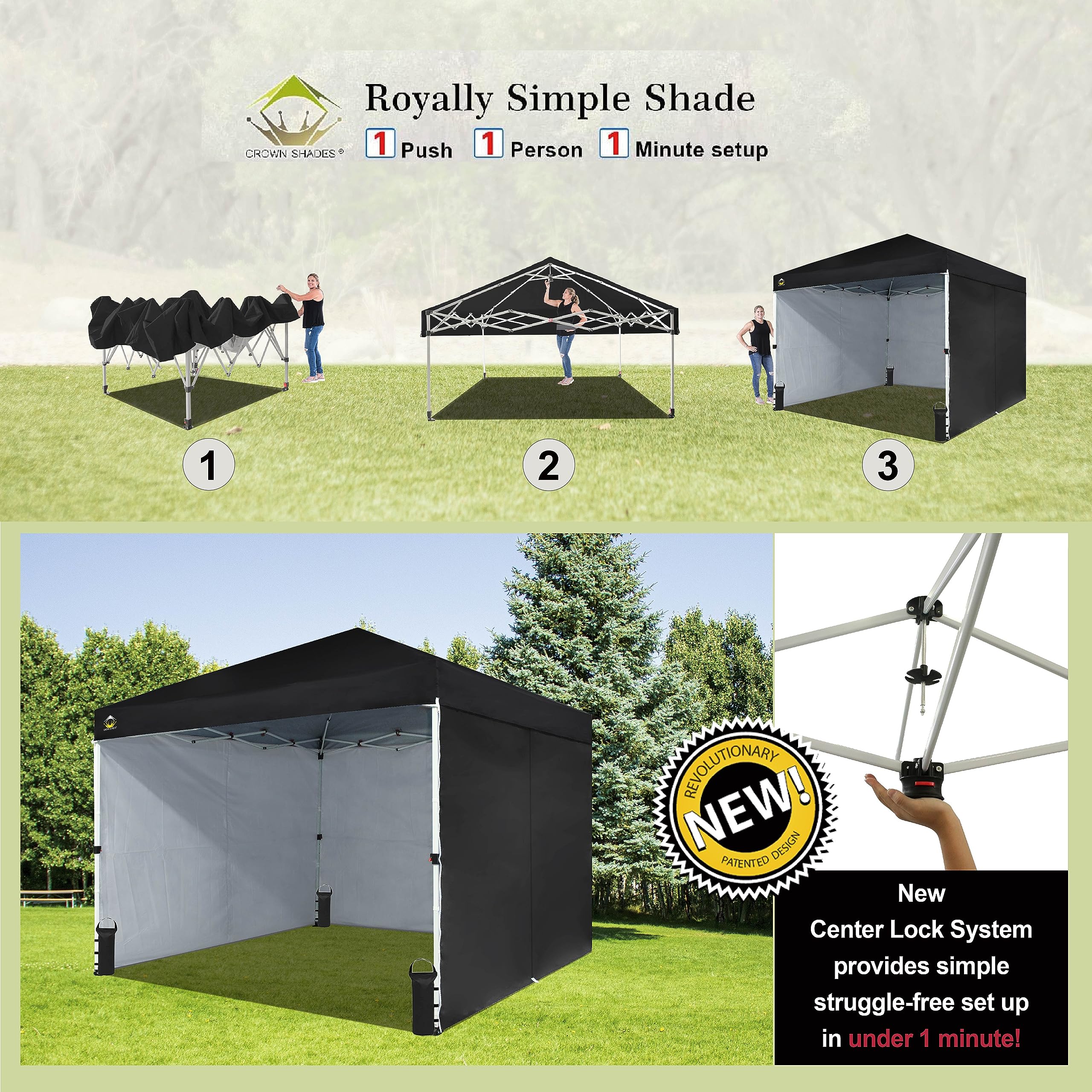 10x10 Instant Pop Up Canopy Tent with Sidewalls - Outdoor Events & Markets
