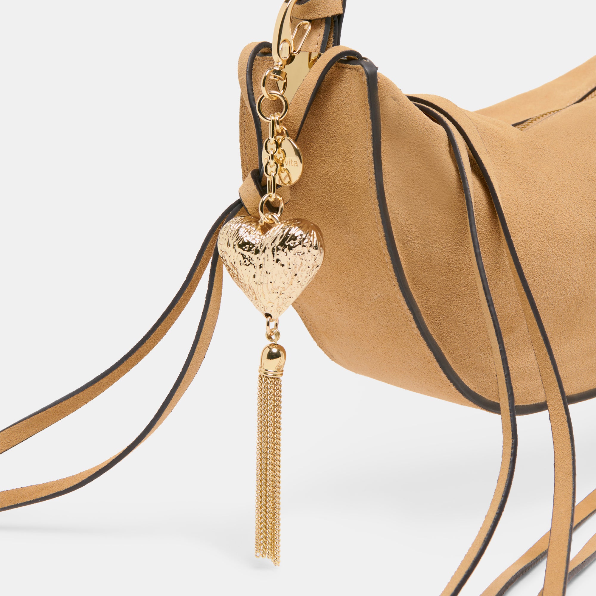 Gold Heart Tassel Bag Charm - Elegant Purse Accessory for Women | Perfect for Handbags, Backpacks, Keychains & Gift Giving