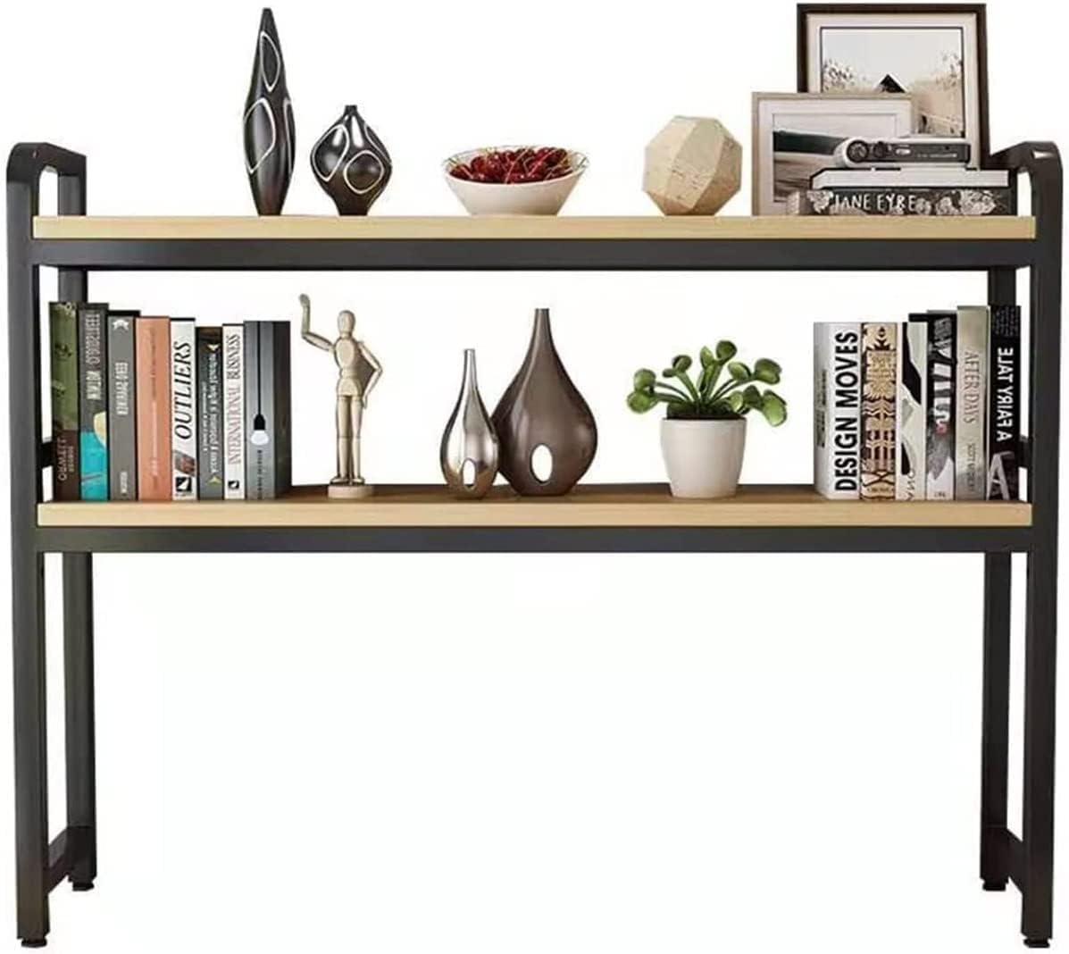 Steel Ladder Desktop Bookshelf - 3-Tier Space-Saving Storage Shelf for Office, Bedroom & Living Room - Modern Freestanding Book Organizer (Color: Black) - Perfect for Small Spaces, Home Office & Dorm Room Organization