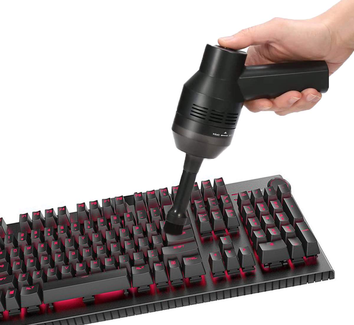 Upgraded USB Mini Portable Keyboard Vacuum Cleaner - Electric PC Keyboard Cleaner for Dust, Hair, Crumbs | Perfect for Computer Keyboards, Cars, Sofas, Desks & Narrow Gaps Cleaning