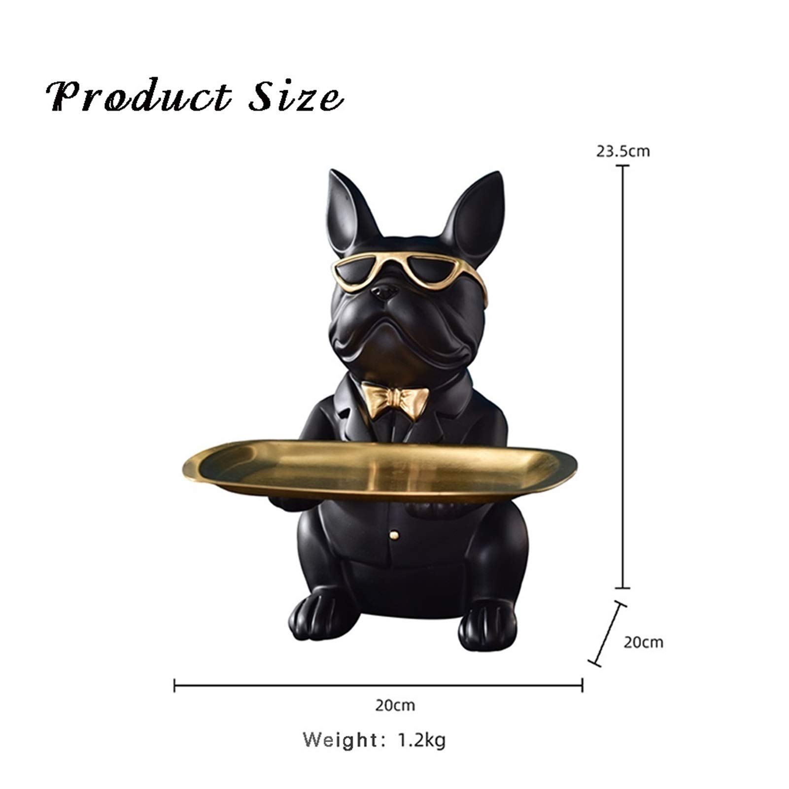 KAMWD Resin Bulldog Statue Key Holder Bowl - Decorative Entryway Tray for Jewelry, Candy, Coins & Watches | Modern Dog Figurine Organizer for Phone & Wallet (Green) - Perfect for Home Decor & Gift Giving