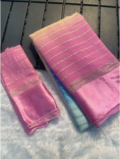Alia Multi-Color Georgette Satin Bollywood Saree | UK Next Day Delivery | Perfect for Weddings, Parties & Special Occasions