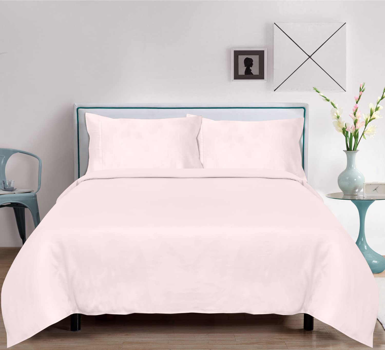 LINENWALAS 100% Tencel Core Bedding Set - 1 Duvet Cover, 1 Fitted Sheet, 1 Pillowcase - Ultra Soft Cooling Eucalyptus Bed Sheets for Hot Sleepers (Twin Size, Pink) | Breathable Bedding for Summer Nights & All-Season Comfort