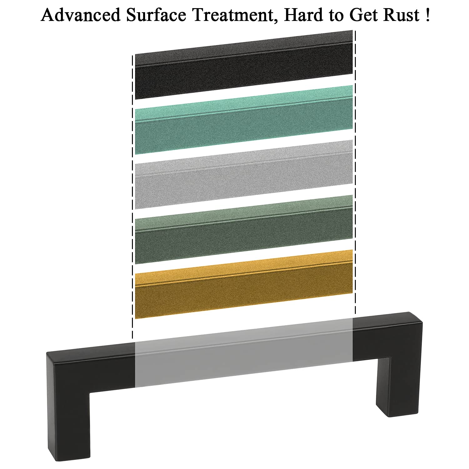 40 Pack Black Cabinet Handles - 6-1/4