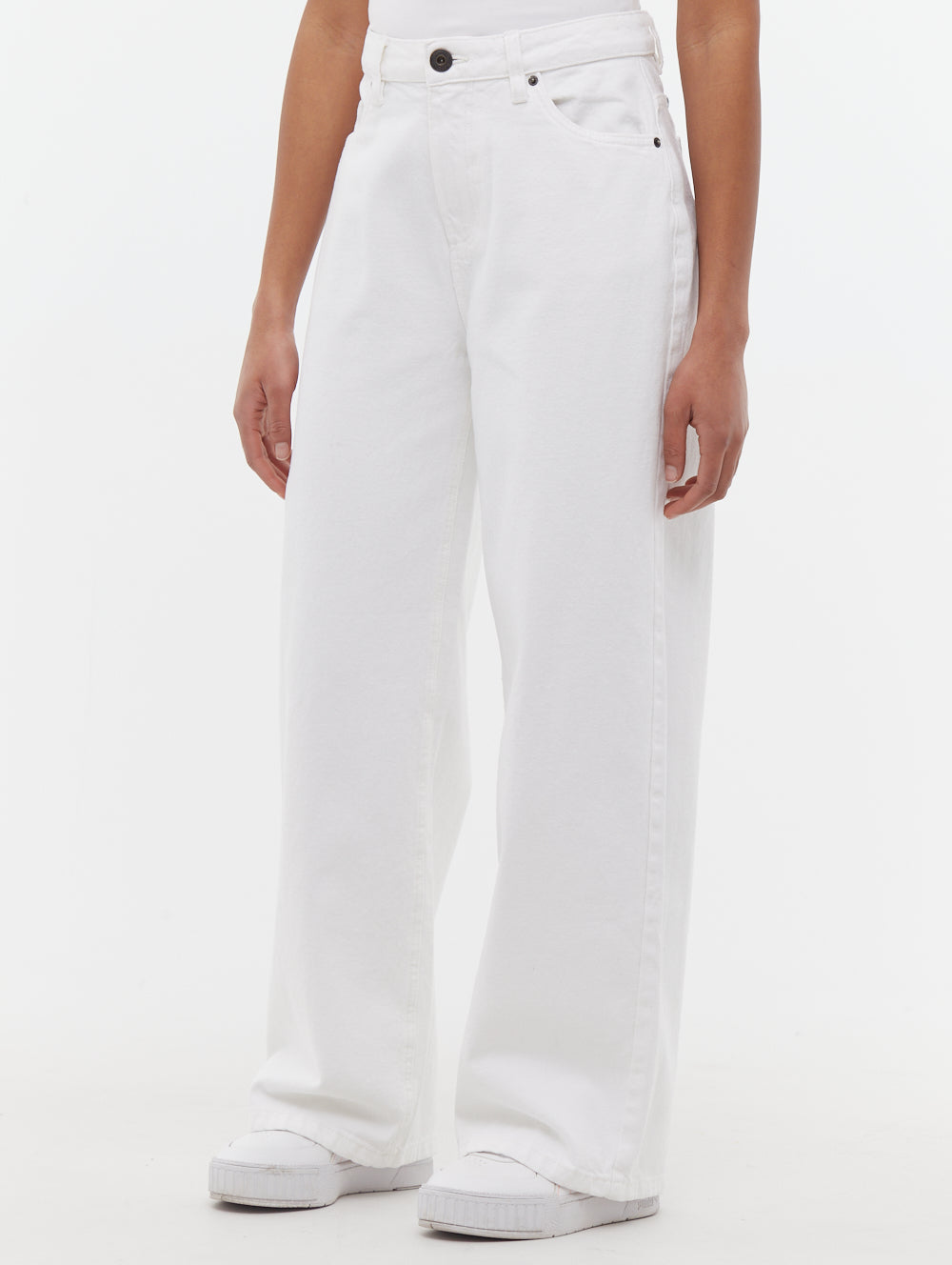 Maxina Women's High Waist Wide Leg Jeans - Stretchy Comfort Denim Pants for Casual & Office Wear