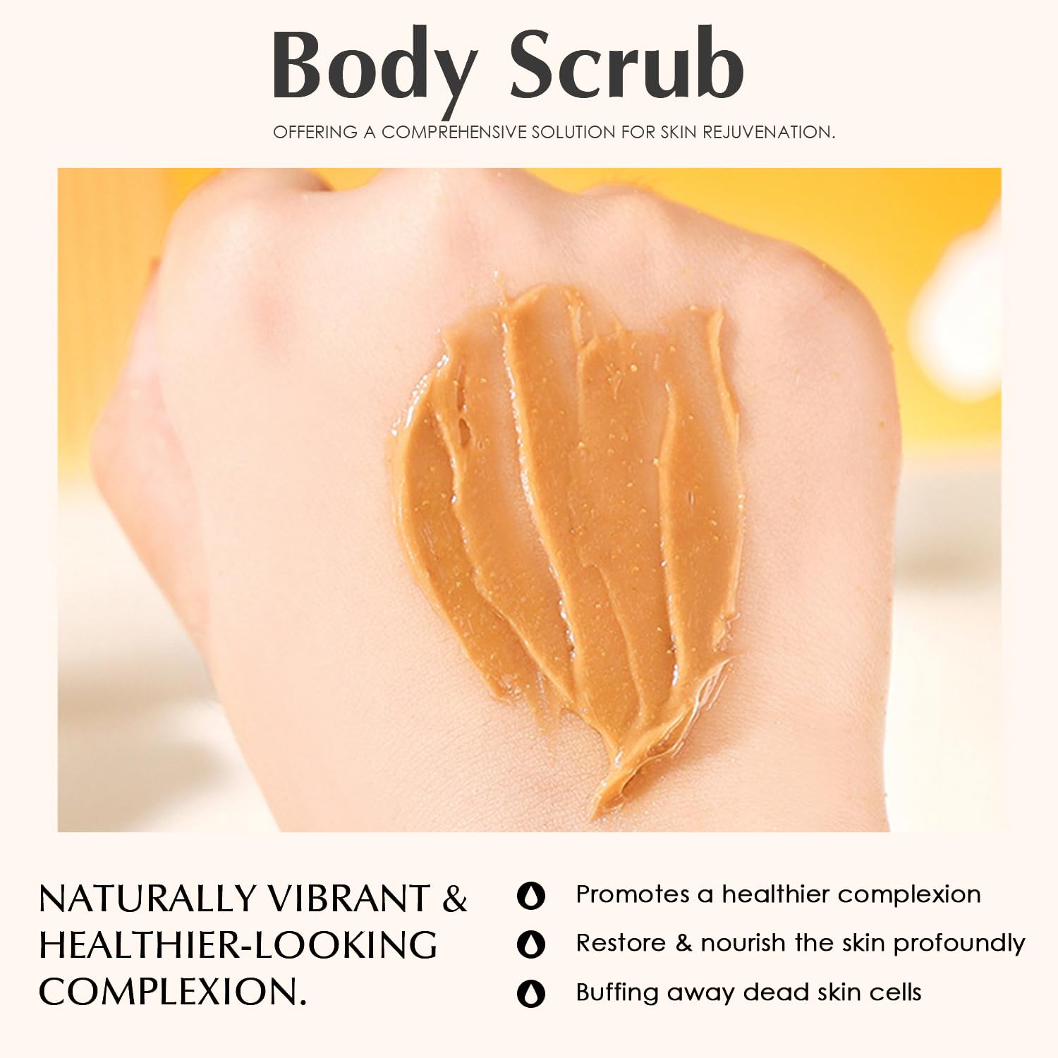Niacinamide Body Scrub for Dark Spots & Acne Scars - Brightening Exfoliator for Large Pores & Uneven Skin Tone | Deep Hydration & Skin Renewal | 8.8oz Gentle Body Polish for Smooth, Glowing Skin | Perfect for Post-Workout & Pre-Tanning Skincare Routine