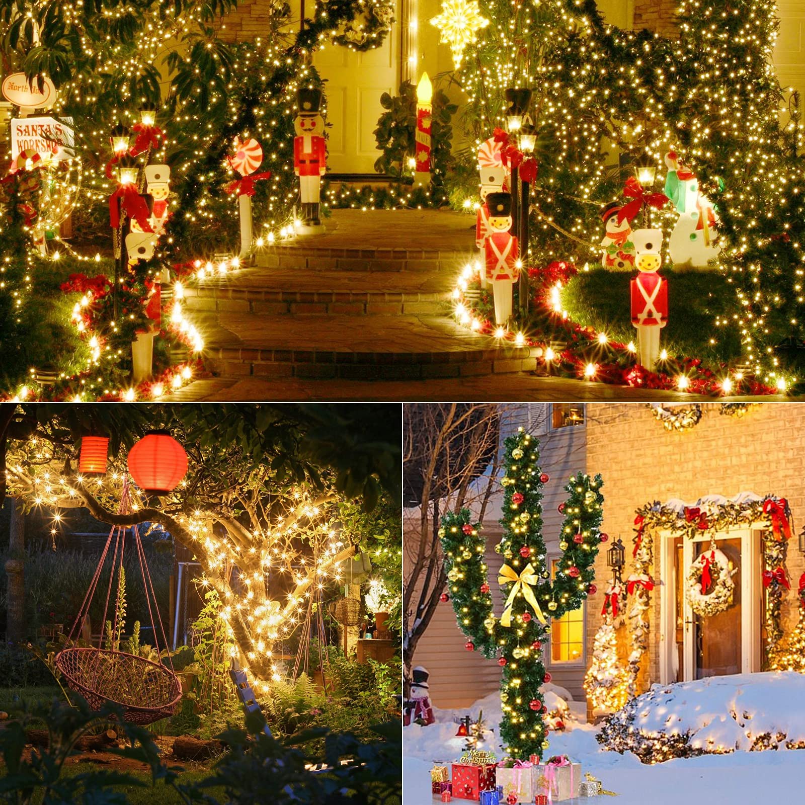 Brizled 33ft 100 LED Christmas Tree Lights - Warm White Connectable String Lights with 5mm Wide Angle Bulbs, UL Certified 120V for Indoor & Outdoor Holiday Decor - Perfect for Christmas Trees, Parties, and Home Decoration