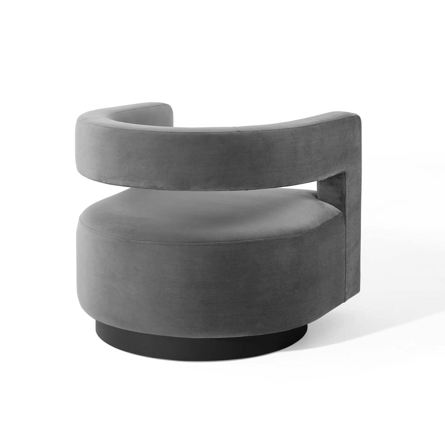 Modway Spin Modern Accent Armchair - Soft Gray Upholstered Lounge Chair for Living Room, Bedroom, or Office - Comfortable Swivel Chair with Padded Seat and Backrest