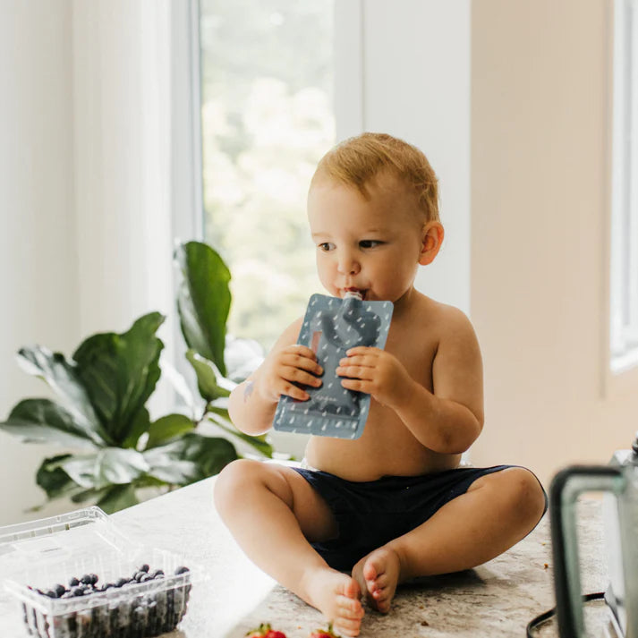 Reusable Baby Food Pouches with Cap - BPA Free, Leak Proof, 6 Pack for Homemade Puree, Snacks & On-the-Go Feeding | Ideal for Toddlers, Travel & Daycare