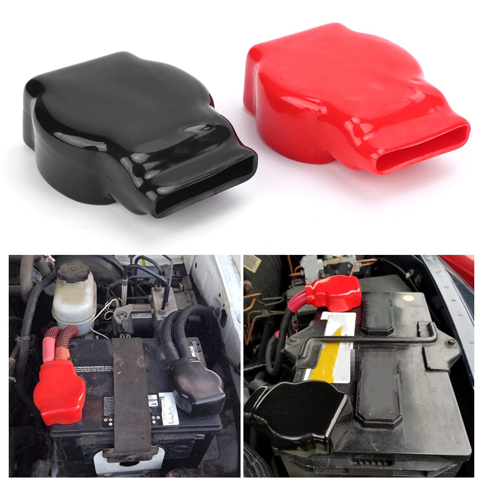 Keenso Universal Battery Terminal Covers - Insulating Protectors for Positive & Negative Top Post Terminals - Fits Car, Motorcycle, Truck Batteries | Prevent Short Circuits & Corrosion