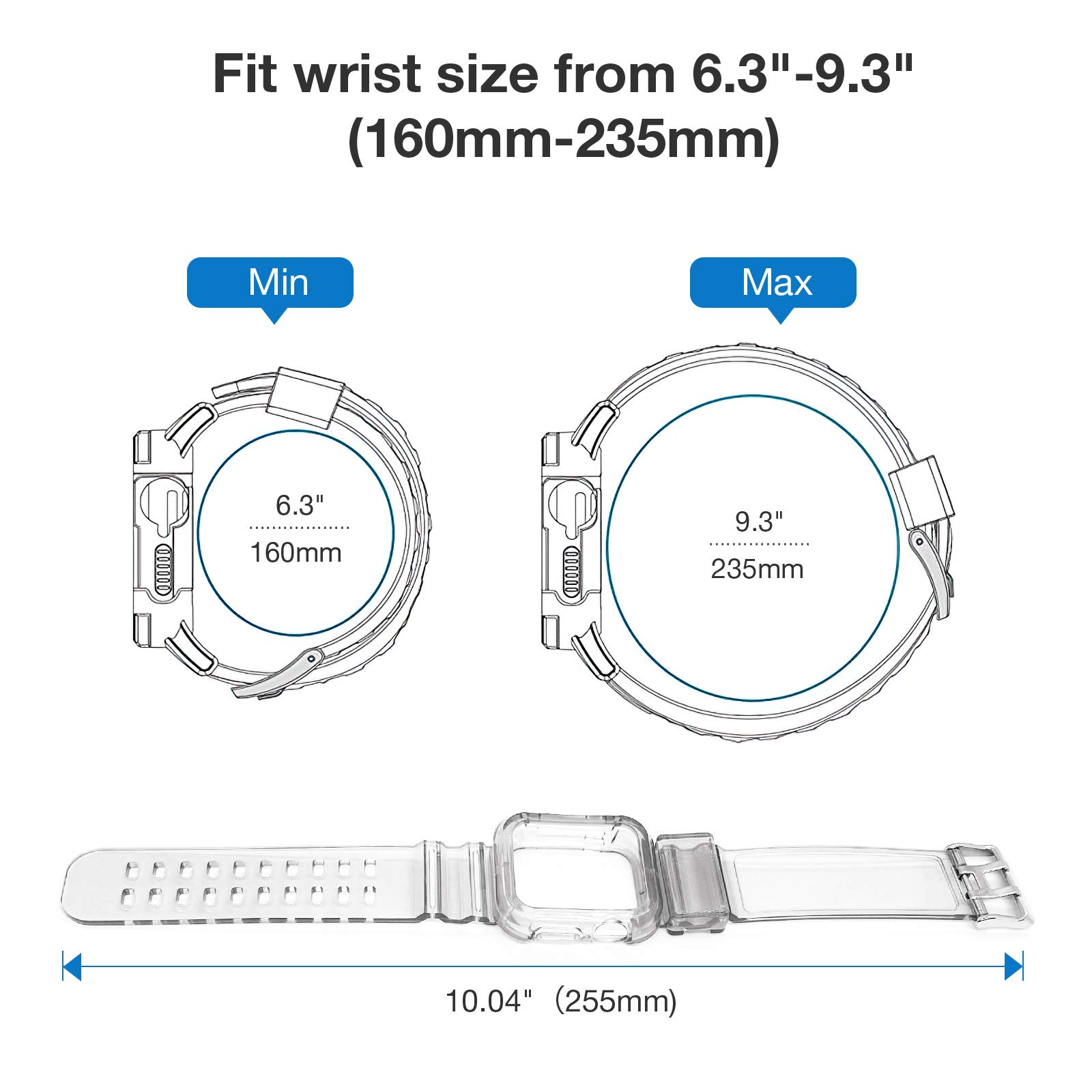 Compatible Apple Watch Bands 38mm 40mm 42mm 44mm 45mm - Clear Shockproof Strap with Bumper Case for Women & Men - Perfect for iWatch Series SE/7/6/5/4/3/2/1 - Ideal for Workouts, Running & Everyday Use (Green)