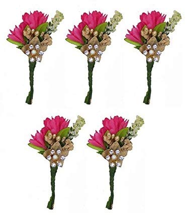 BOXO Small Hair Pins for Bun Decoration - 5-Piece Set (Pink) | Hair Accessories for Women, Girls | Perfect for Weddings, Prom, Parties & Everyday Hairstyles