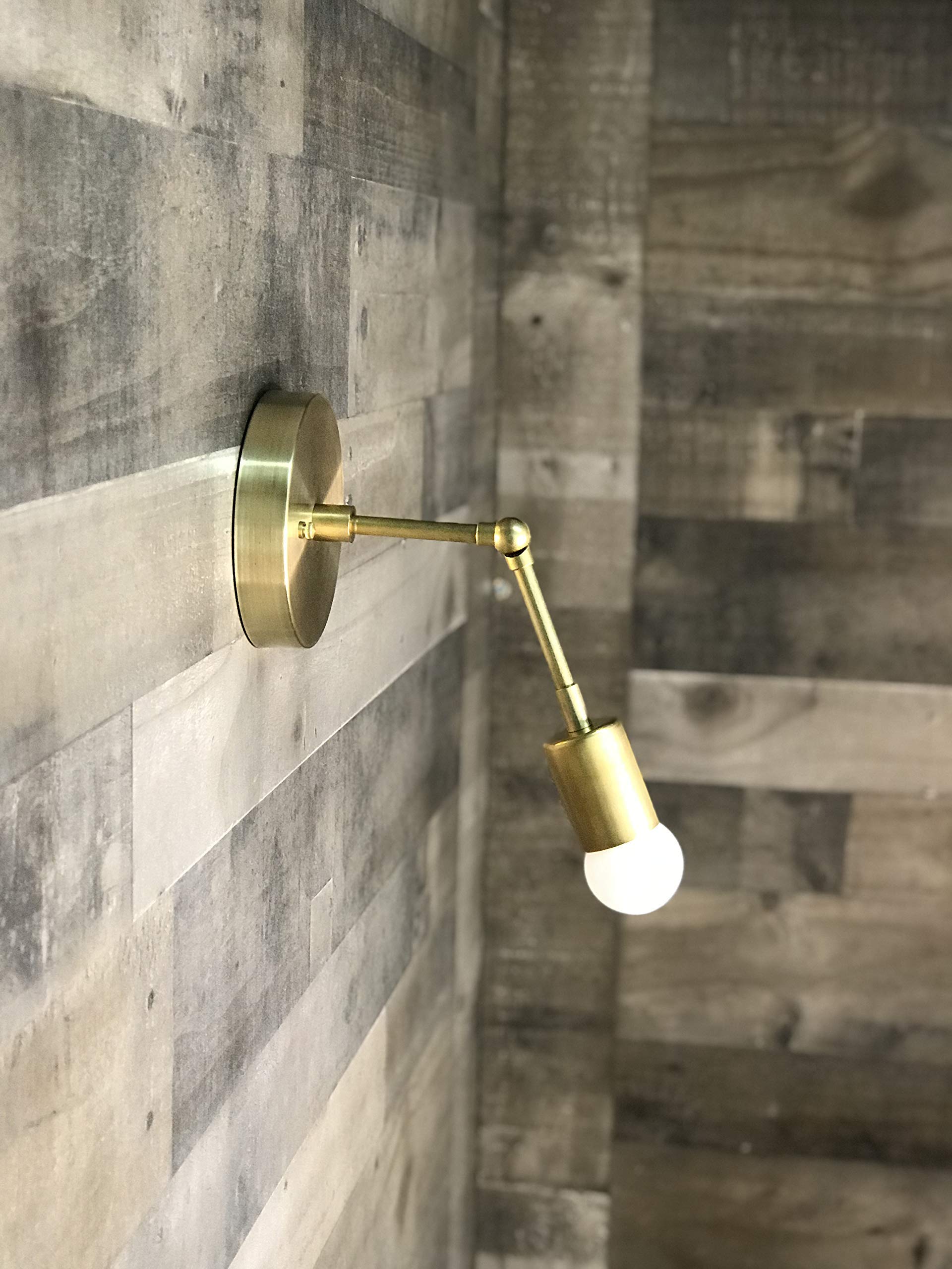 Adjustable Single Light Wall Sconce - Mid Century Modern Vanity Lighting for Bathroom & Bedroom - Industrial Contemporary Design with Dimmable Function