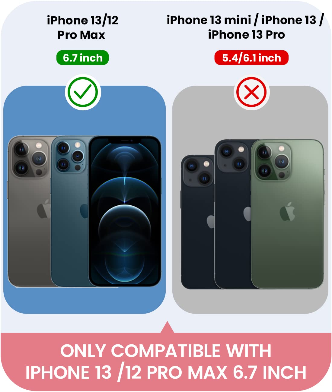 Shockproof iPhone 13 Pro Max/12 Pro Max Case with Slide Camera Cover & Built-in Screen Protector - Heavy Duty Protective Phone Cover for 6.7