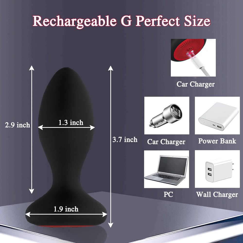 **Vibrating Anal Plug with App Control - 10 Vibration & 6 Rotation Modes, Prostate Massager for Men & Women, Couples Play - Perfect for Solo Pleasure, Couples Fun & BDSM Exploration**
