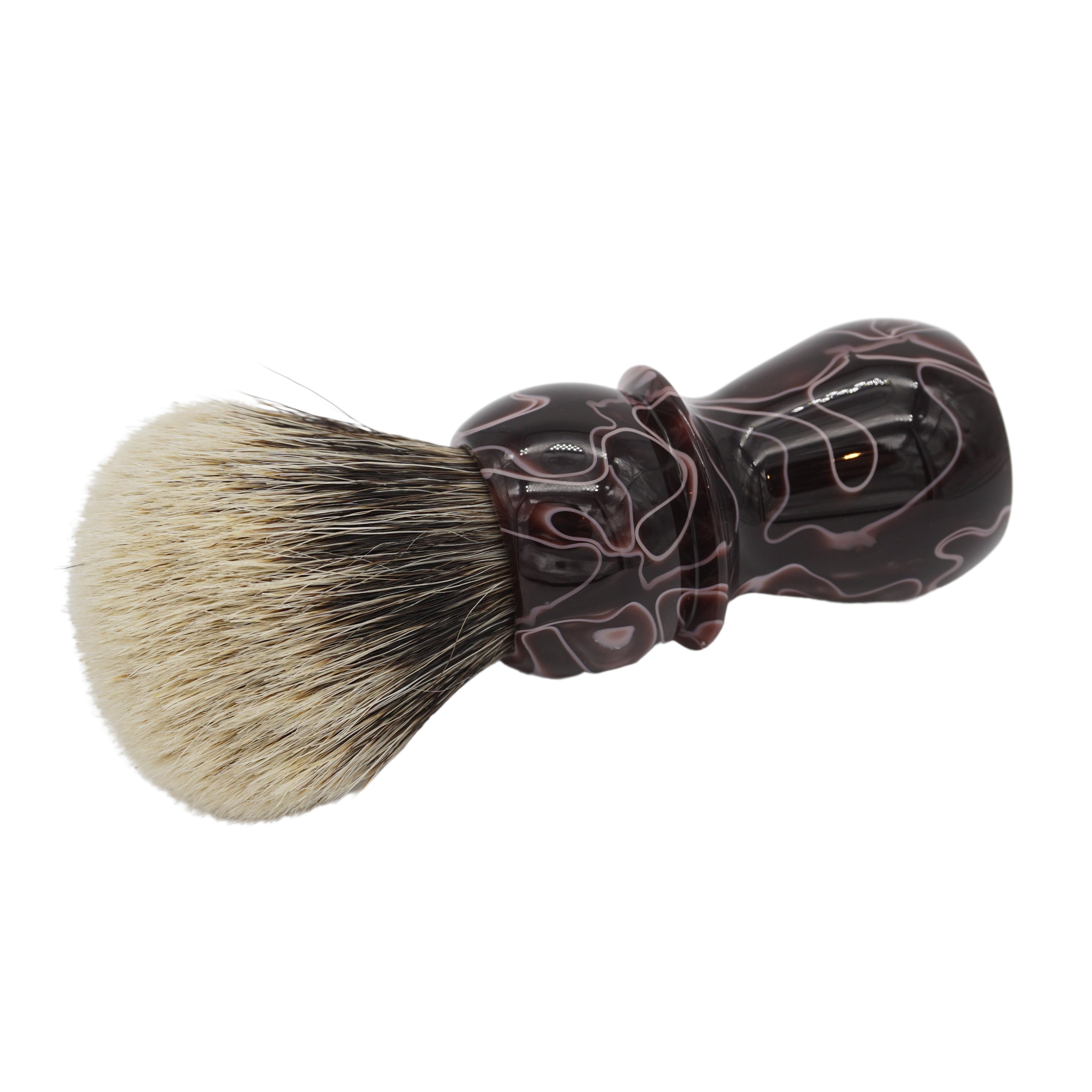 AP Shave Co. 24mm APLuxury Mixed Boar & Badger Shaving Brush - Premium Brown Handle for Men's Wet Shaving & Grooming - Perfect for Lathering Creams & Soaps
