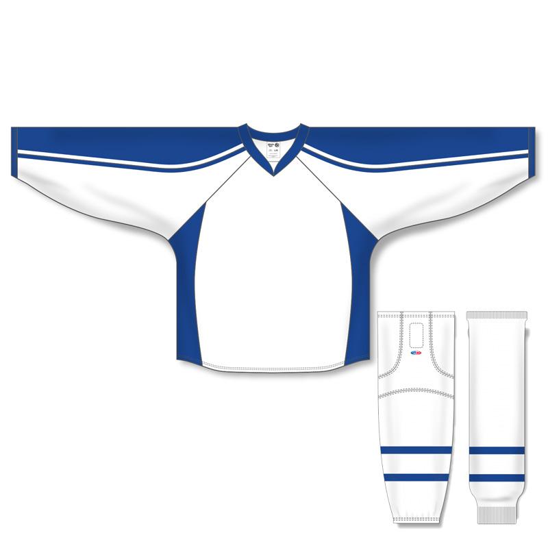 Custom Athletic Knit White and Royal Blue 7600 Jersey - Perfect for Sports, Team Uniforms, and Fan Apparel