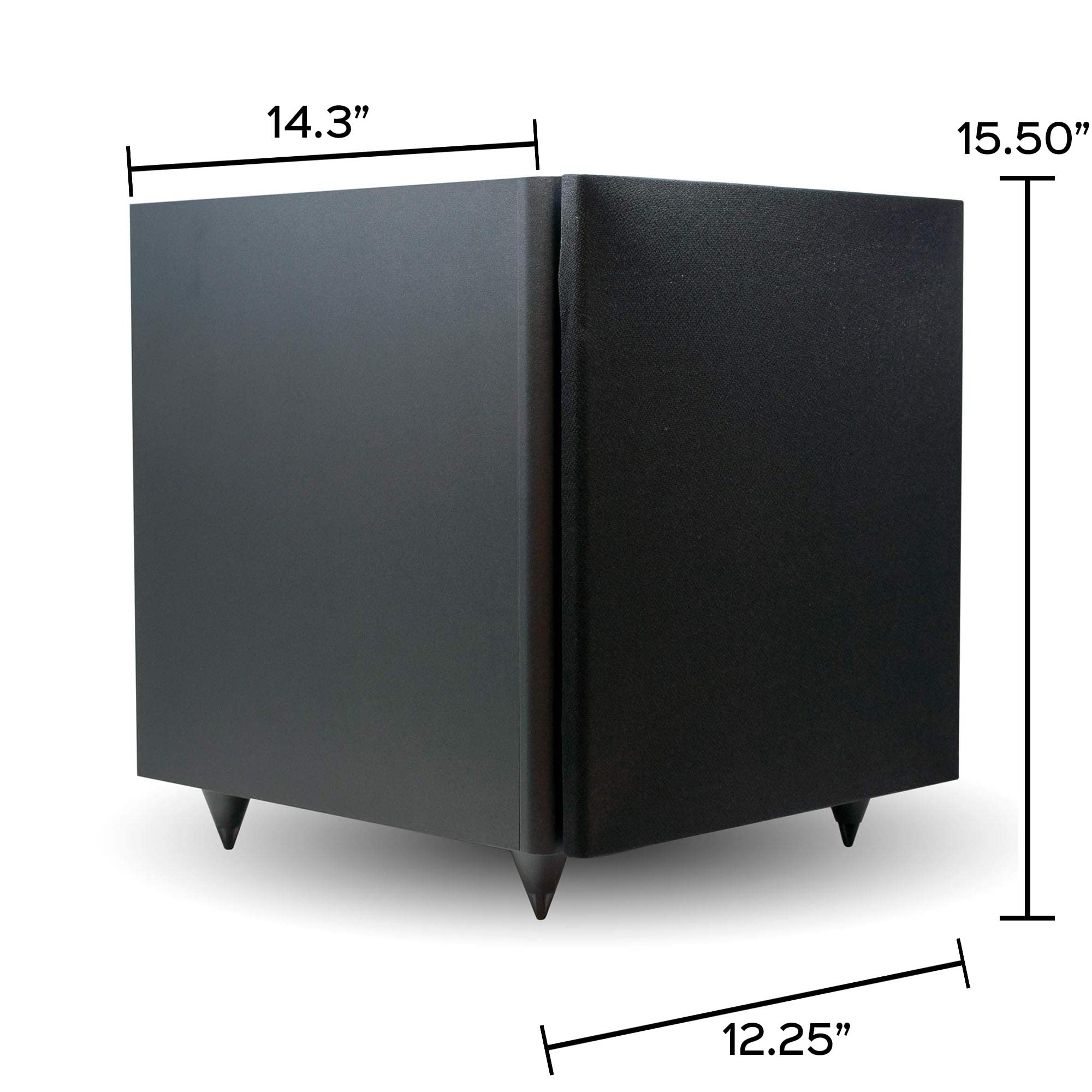 Legrand OnQ HT5104 10-Inch 5000 Series Amplified Subwoofer - 50Hz-200Hz Frequency, Floor Standing Speaker with Volume Control & Power Switch, Line Input/Output Options - Black (1 Count) - Perfect for Home Theater & Audio Systems
