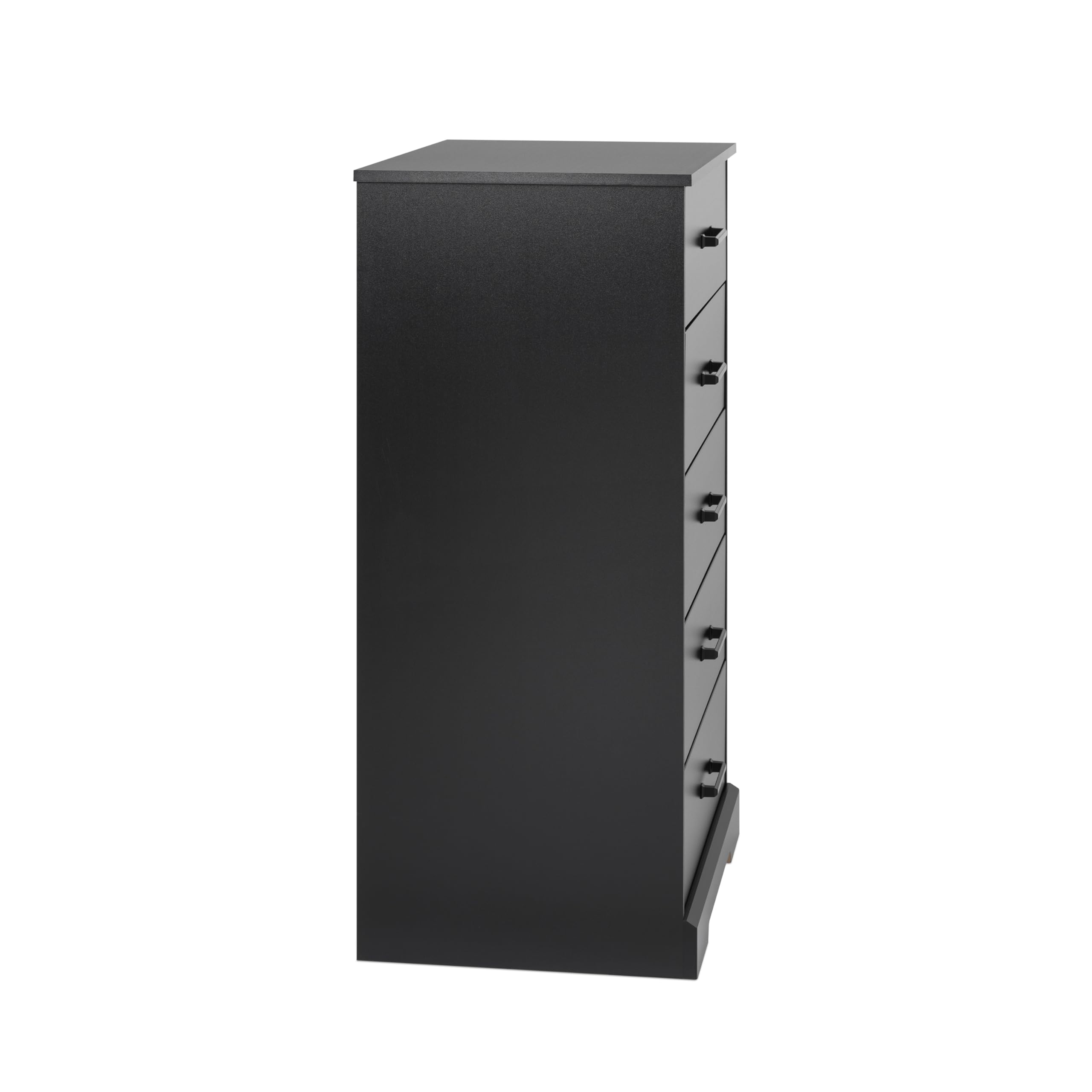 Rustic Farmhouse Dresser for Bedroom - 5-Drawer Chest of Drawers in Black, 18.5