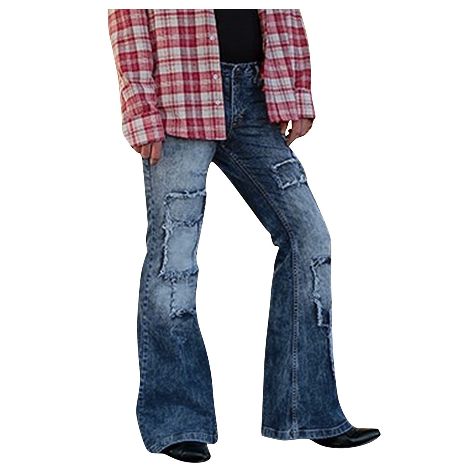 **Xiloccer Men's Bootcut Jeans - Classic Straight Fit Work Pants for Men, Trendy Aesthetic Patterned Denim, Durable & Comfortable (Perfect for Casual Wear, Work & Outdoor Activities)**