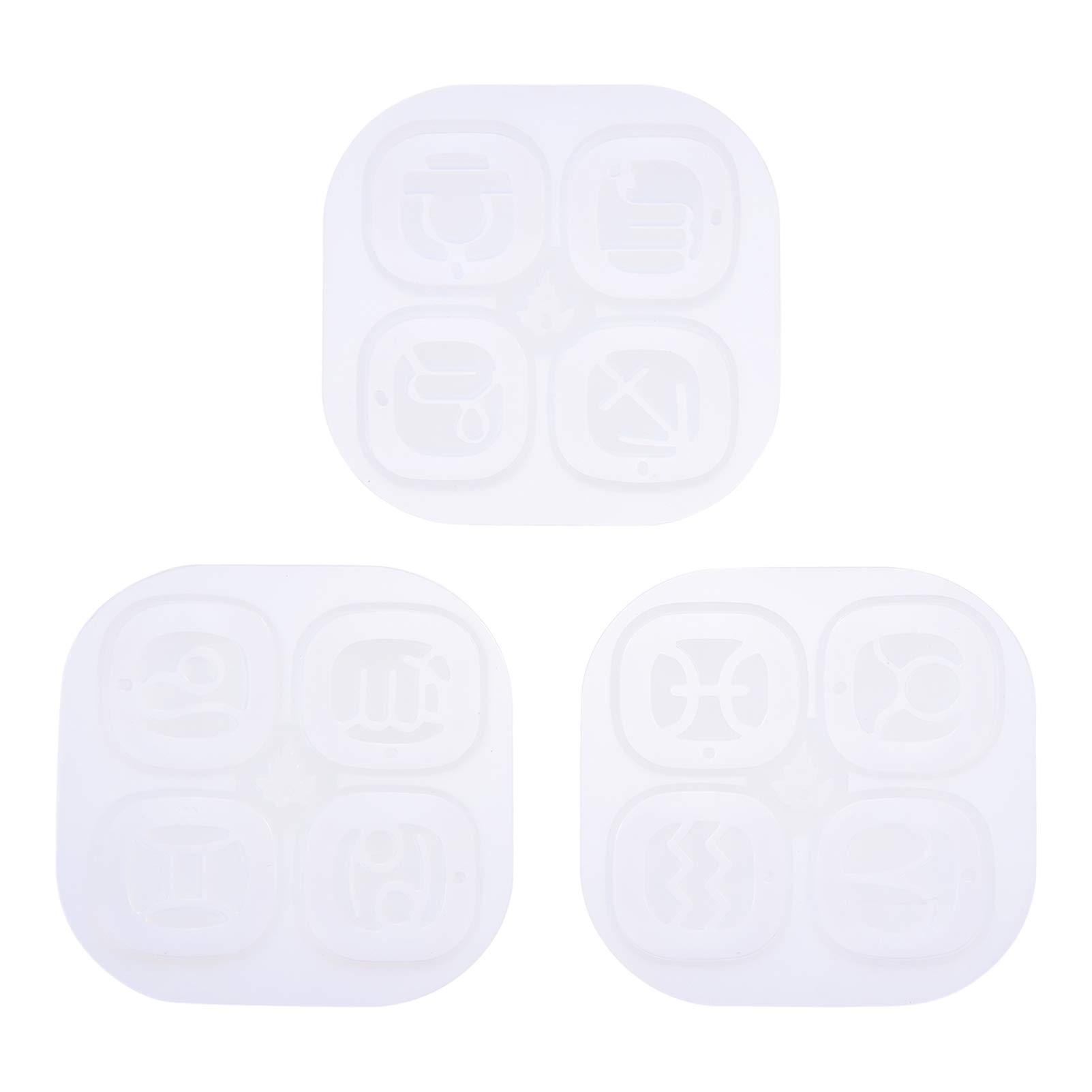 EXCEART 3pcs Zodiac Sign Silicone Molds for DIY Epoxy Resin Jewelry Making - Constellation Pendant Earring Molds, Resin Casting Molds for DIY Crafts & Home Decor (Perfect for Handmade Gifts, Necklaces, Keychains & Boho Accessories)