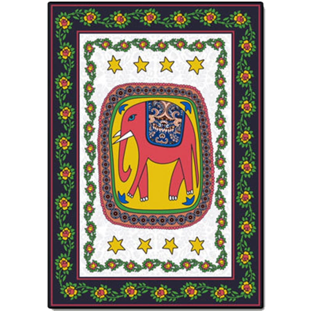 Vintage Bohemian Area Rug - Floral & Animal Print Non-Slip Carpet for Farmhouse, Bedroom, Living Room | 4'x6' Multi-Color Boho Decor Rug - Perfect for Indoor, Outdoor, Kitchen Runner & Bathroom Mats