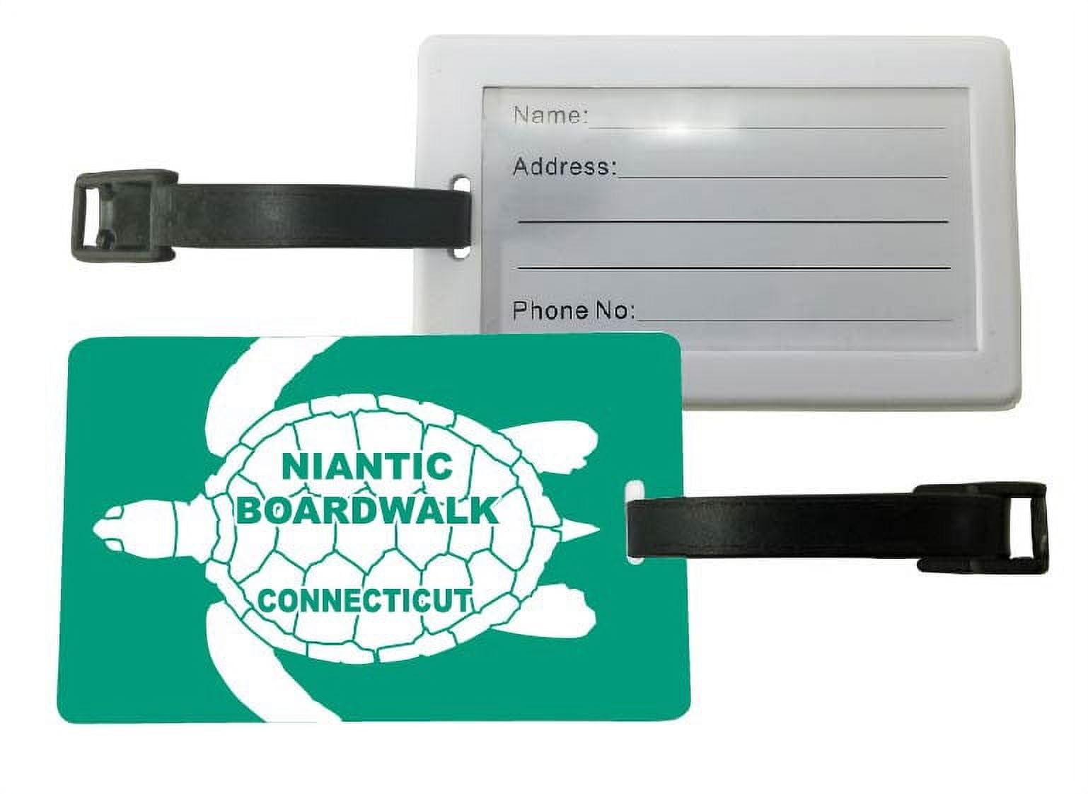 Niantic Boardwalk Connecticut Turtle Design Souvenir Travel Luggage Tags (2-Pack) - Perfect for Vacation, Cruise & Airline Baggage Identification